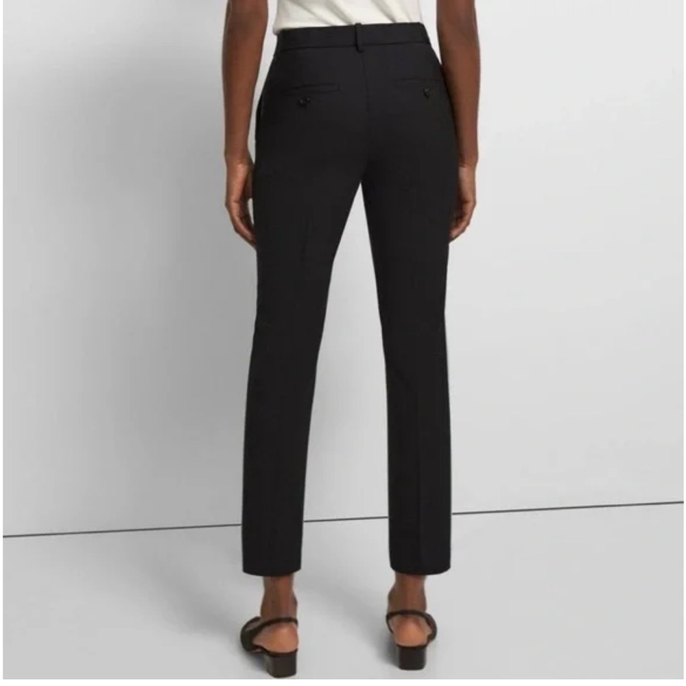 Theory Tailored Trouser Pant Travel Wool Black Business Casual Women’s 8